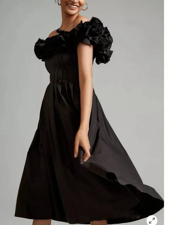 Maeve The Corina Ruffled Off-Shoulder Midi Dress - Picture 3 of 8